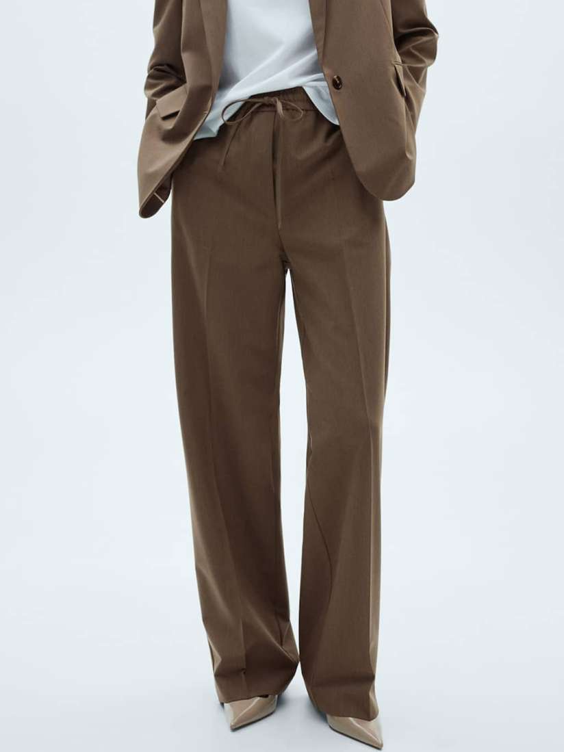 Mango straight checkered trousers hotsell