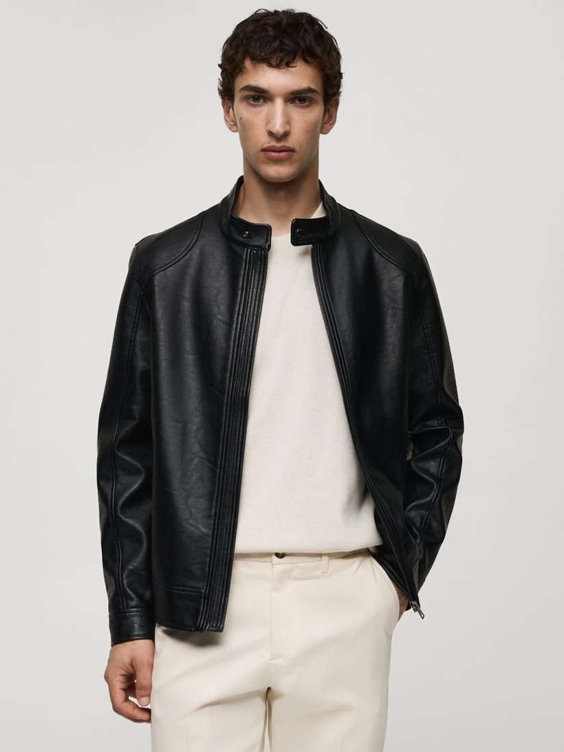 Faux fur trim biker jacket top