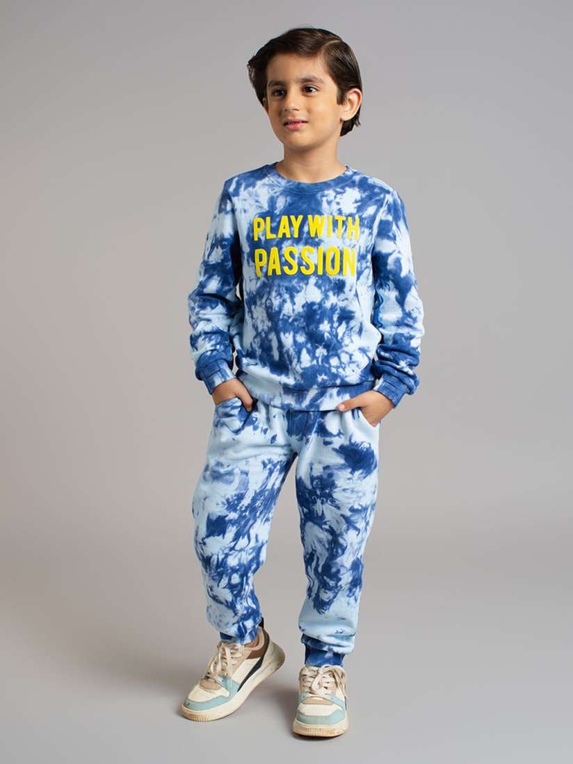 Buy Ed a Mamma Boys Tie Dye Knit Sweatshirt Joggers Co Ord Set Clothing Set for Boys 31065135 Myntra