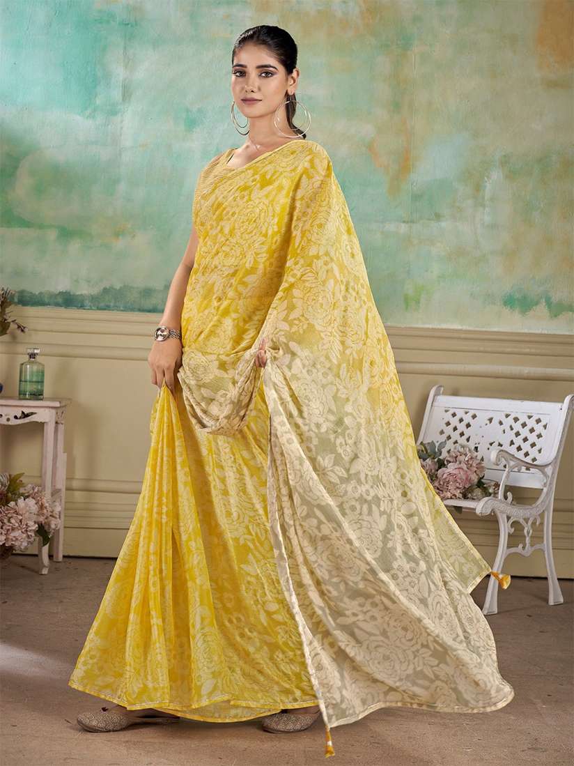 Myntra floral saree clearance