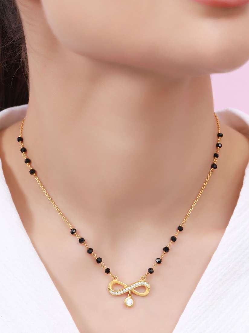 Silver gold plated mangalsutra sale