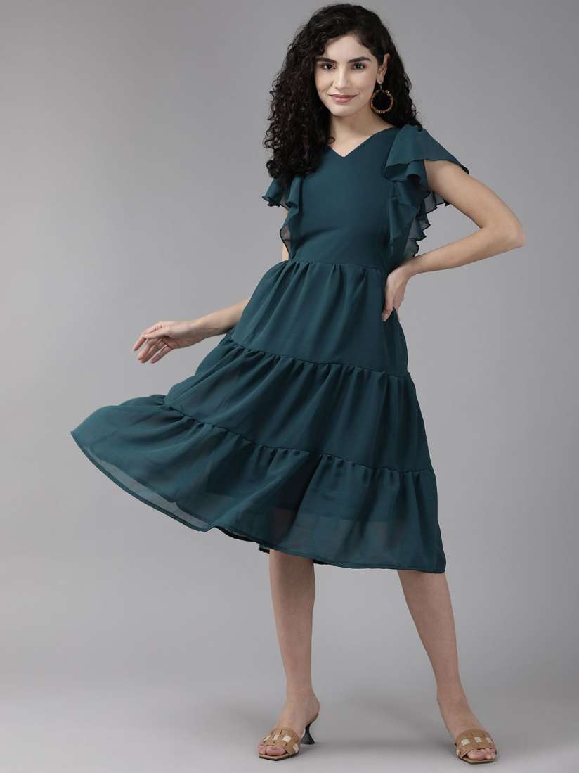Knee length dresses myntra online