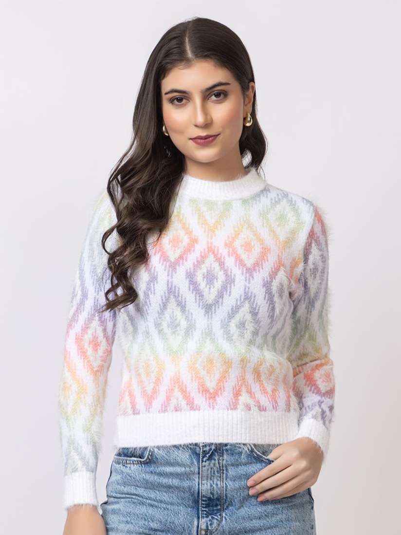 Buy GFO Women Geometric Printed Woollen Sweater Sweaters for Women 31080284 Myntra