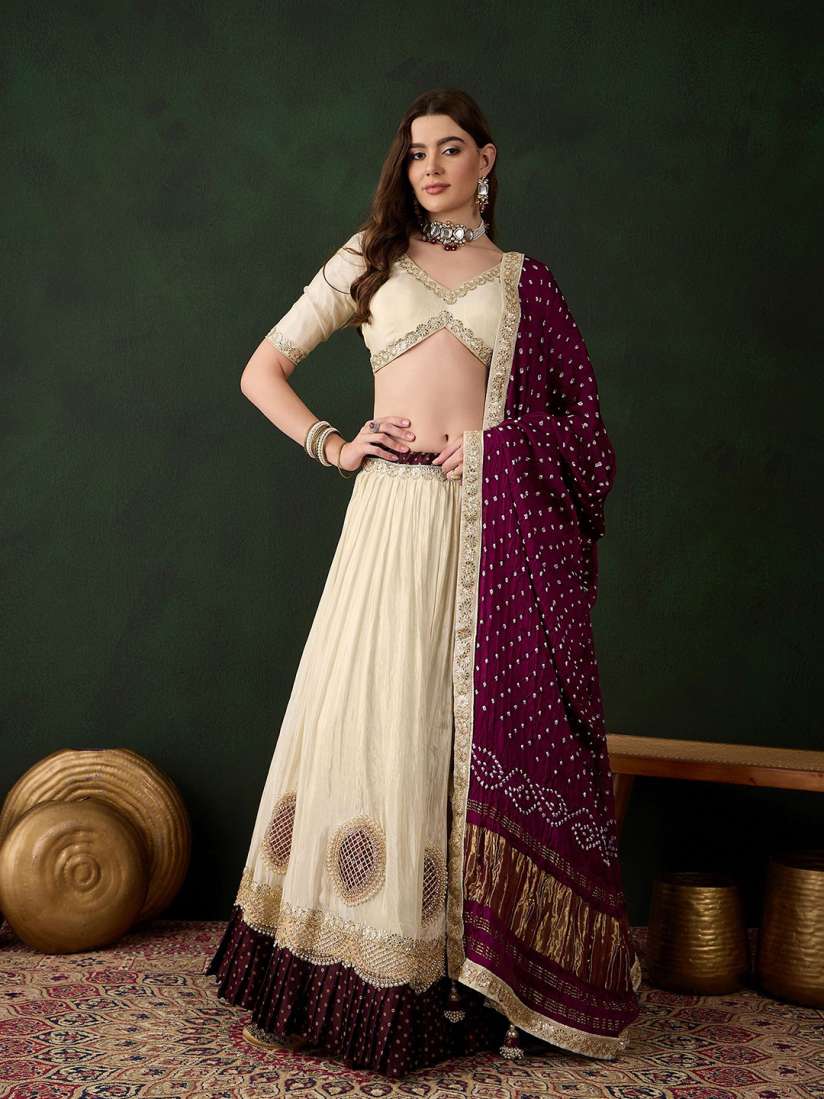 Buy SHRINGARINI Ready to Wear Lehenga Unstitched Blouse With Dupatta Lehenga Choli for Women 31100087 Myntra