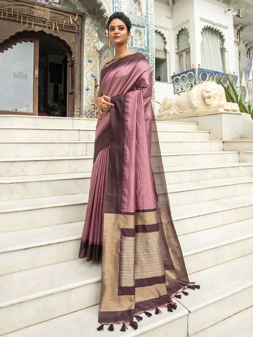Myntra tussar silk saree hot sale