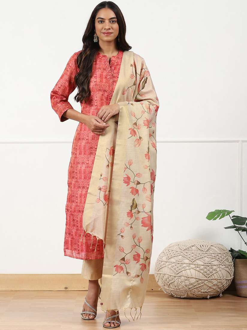 Biba unstitched dress material cheap