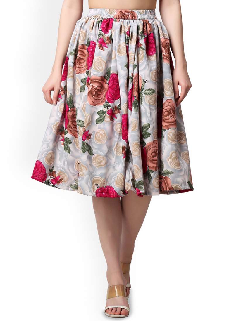 Flared Skirt Knee Length Flared Knee-Length Skirt