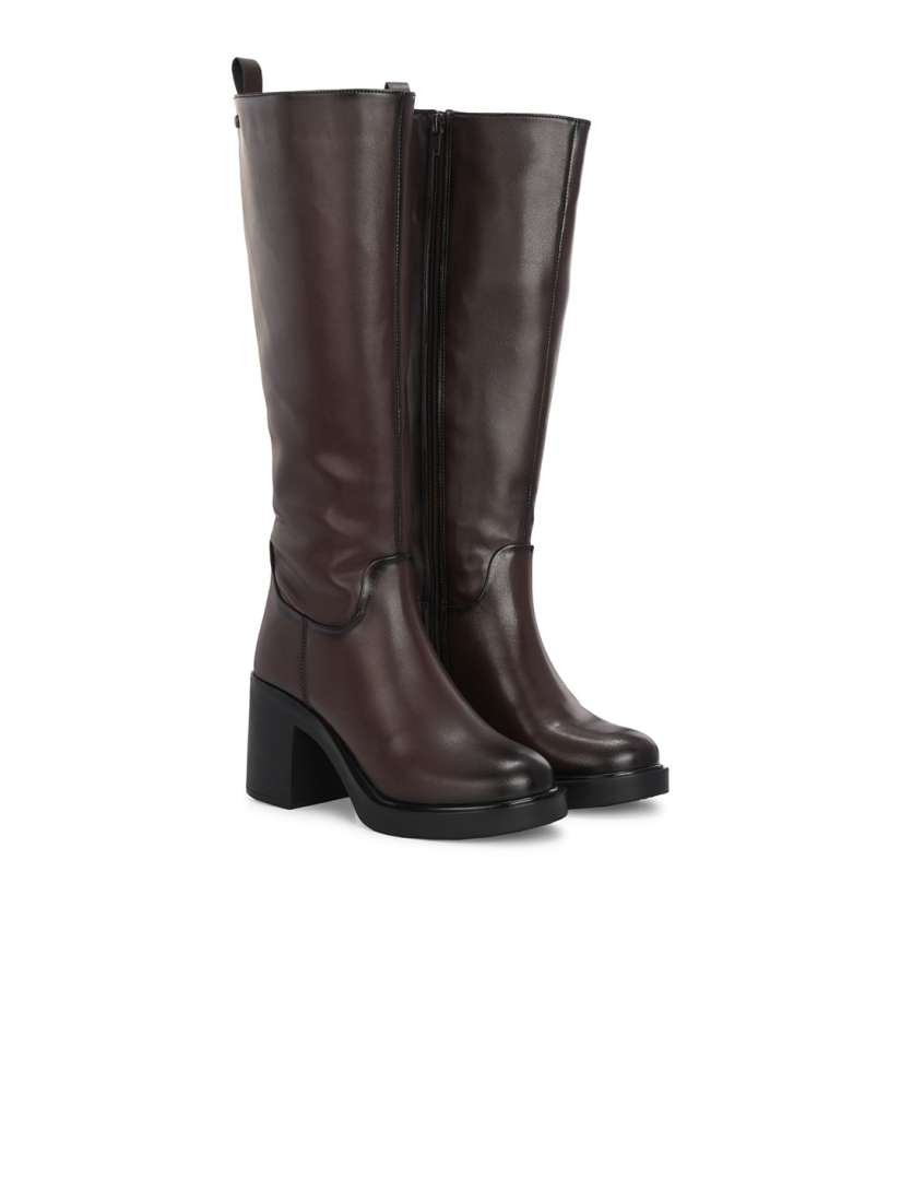 Buy Delize Women Block Heeled High Top Chelsea Knee Boots Boots for Women 31096461 Myntra