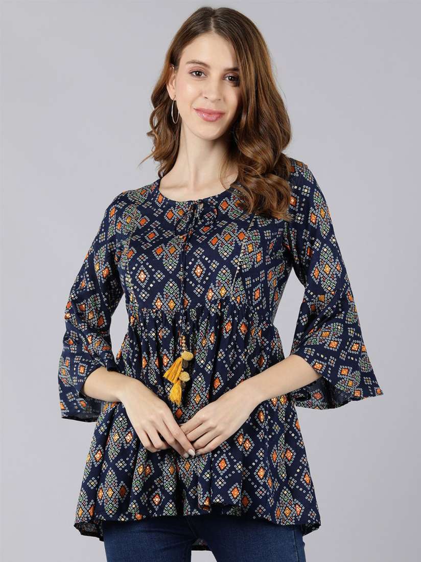 Buy CHIRAAI Women Ethnic Motifs Printed Round Neck Top Tops for Women 31114547 Myntra