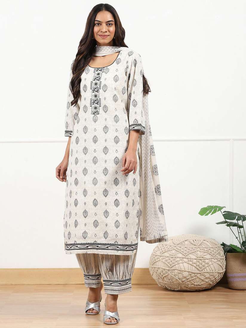 Buy Biba Pure Cotton Unstitched Dress Material Dress Material for Women 31106546 Myntra