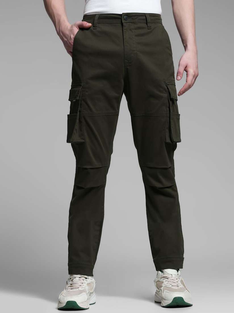 Cargo Pants Jack And Jones Tapered Black Low Rise Paul Anti Fit Jeans