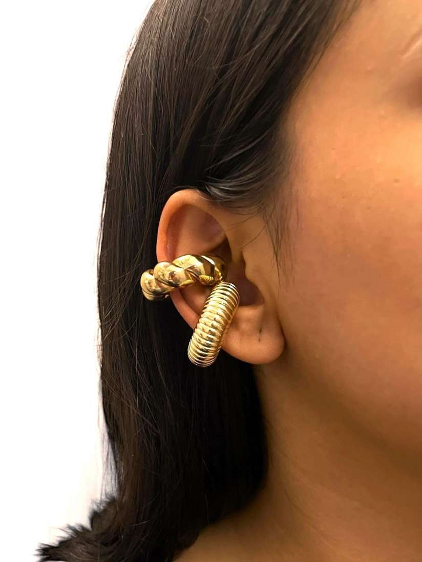 Buy ISHKAARA Gold Plated Twisted With Spiral Stack Ear Cuffs Earrings for Women 31131556 Myntra
