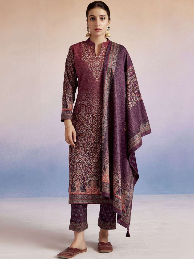 Buy Jaipur Kurti Woolen Floral Printed Kurta Set With Dupatta Kurta Sets for Women 31127449 Myntra