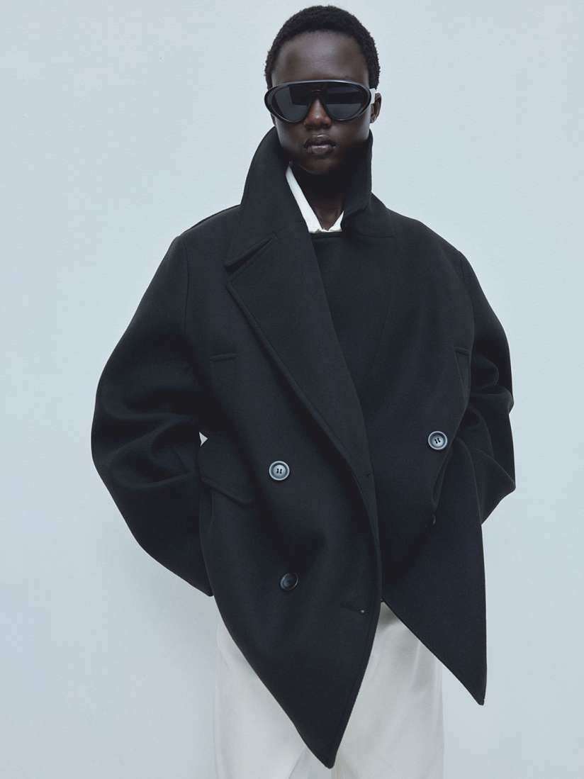 Buy H M Long Sleeve Pea coat Coats for Women 31133460 Myntra
