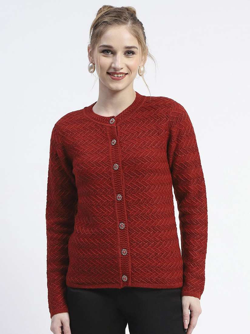 Madame Women Cable Knit Cardigan Sweater