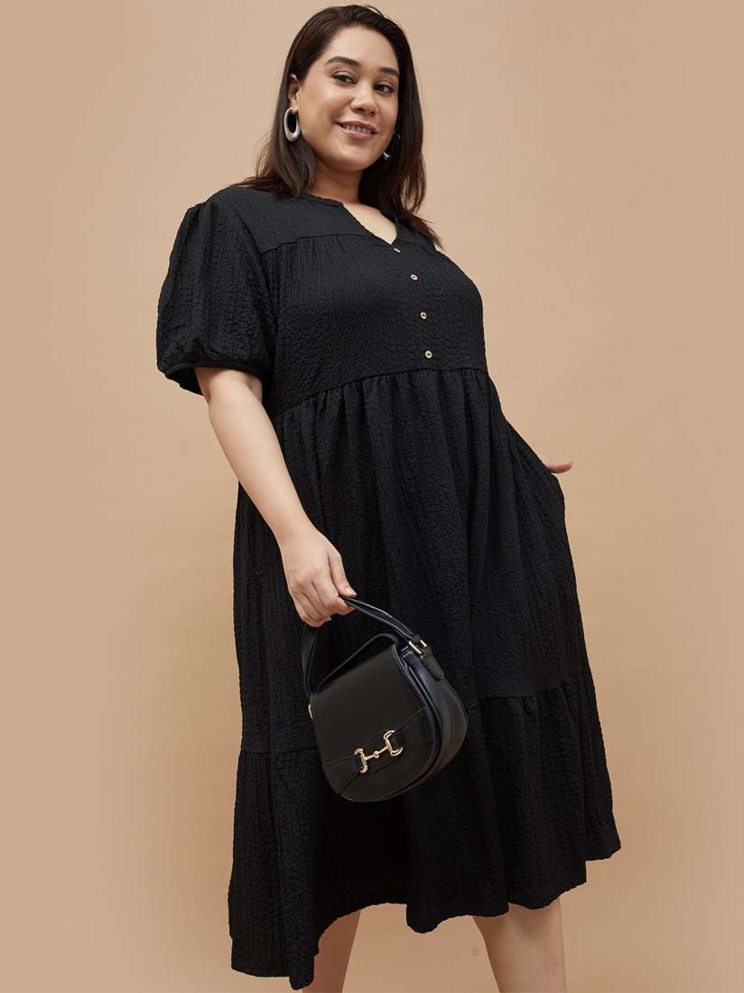 Buy Nexus by Lifestyle Solid Plus Size Fit Flare Dress Dresses for Women 31142734 Myntra