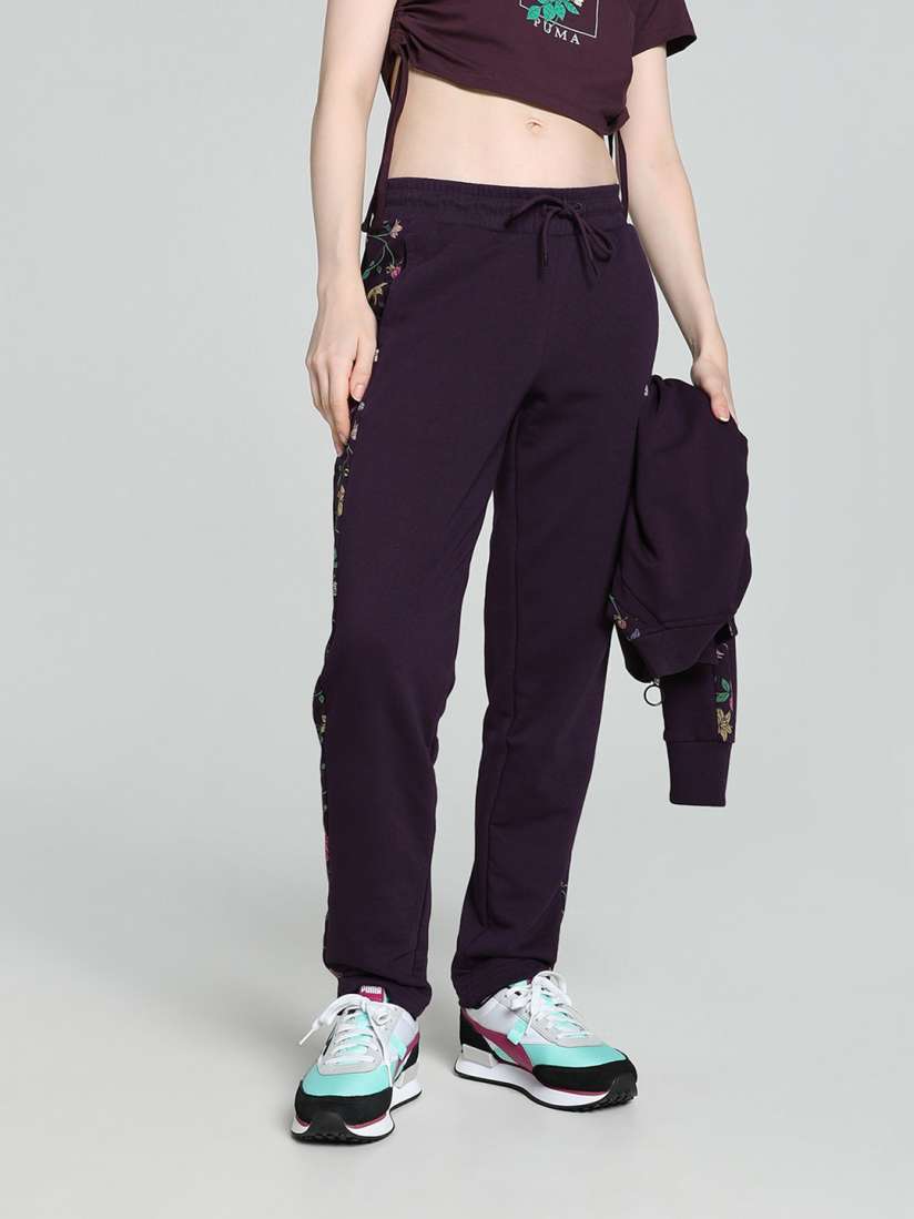 Buy Puma Women CLASSICS PETALIA T7 Women Floral With Brand Logo Printed Cotton Track Pants Track Pants for Women 31140317 Myntra