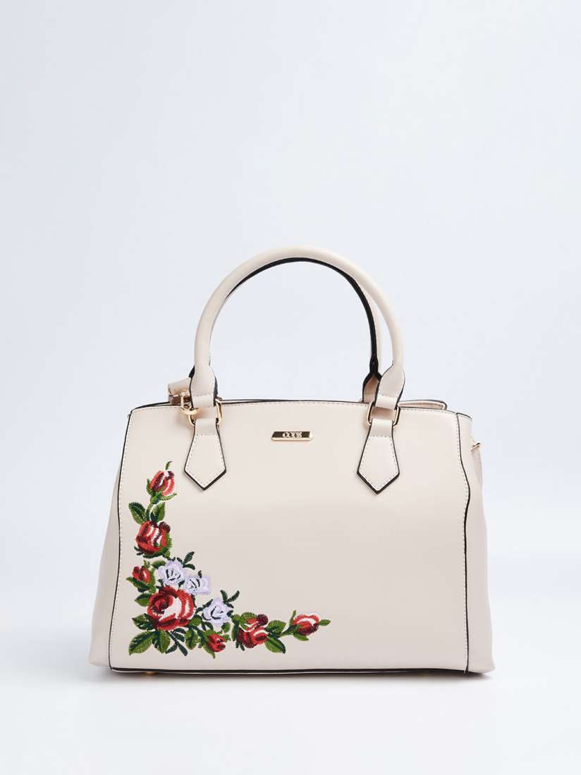 Buy CODE by Lifestyle Women Floral Embroidered Structured Satchel Bag Handbags for Women 31143823 Myntra