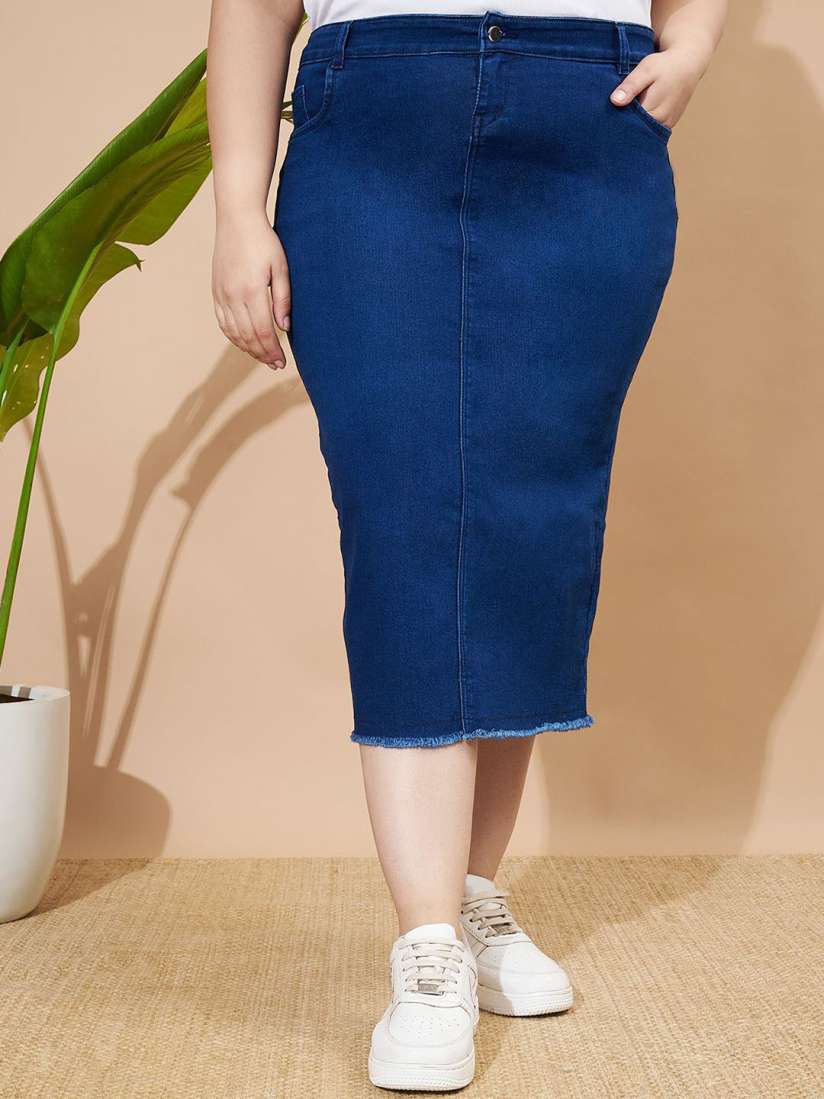 Buy Purple Feather Plus Size Pencil Midi Skirt Skirts for Women 30835635 Myntra