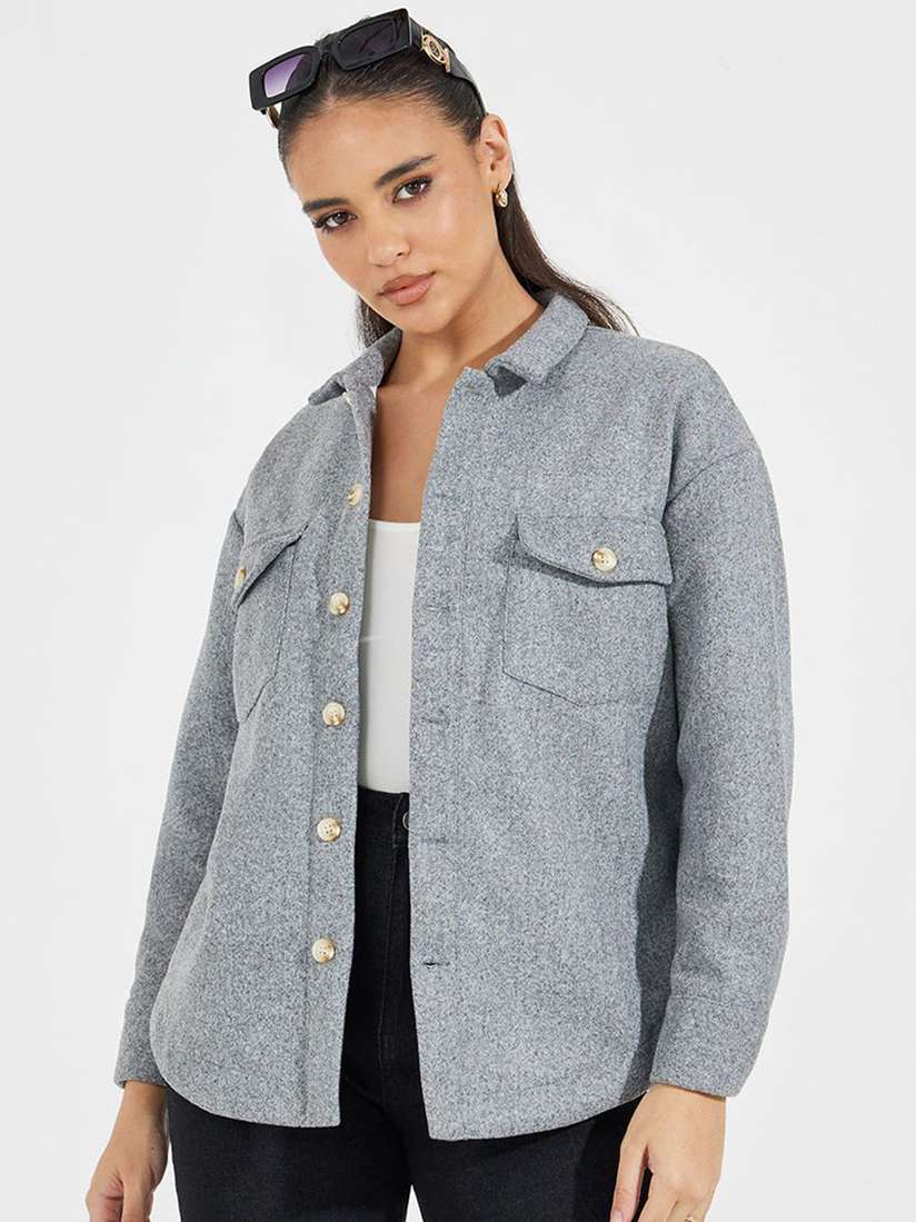 Longline Ladies Shacket Next Buy Friends Like These Black/White