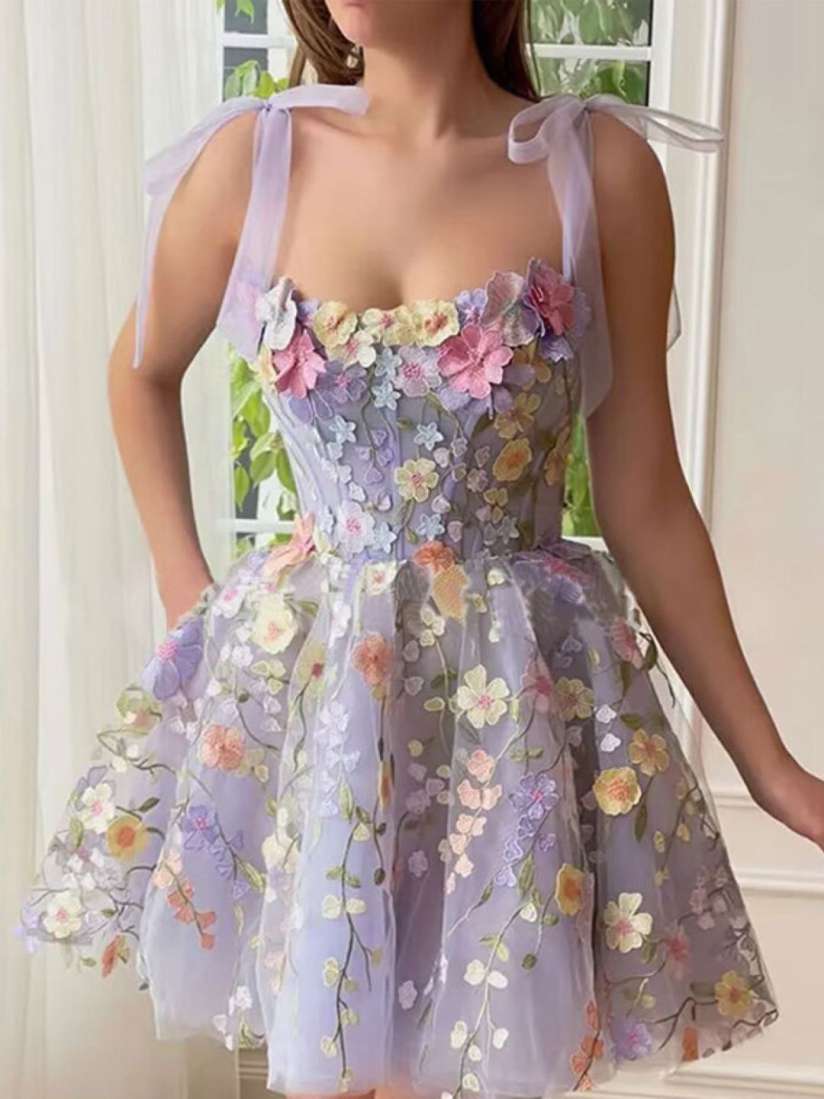 Fit and flare embroidered dress deals
