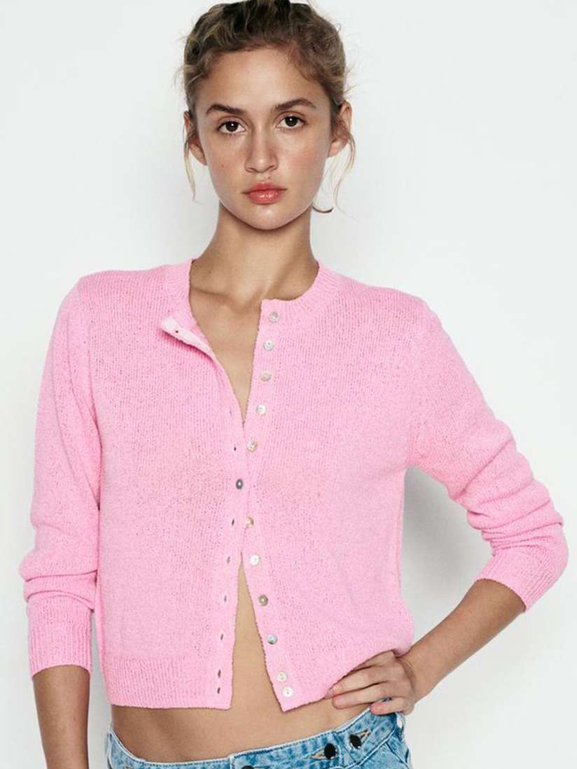 Pink Girls Stylish Sweater Ajio Stylish Cardigan Light Pink Long