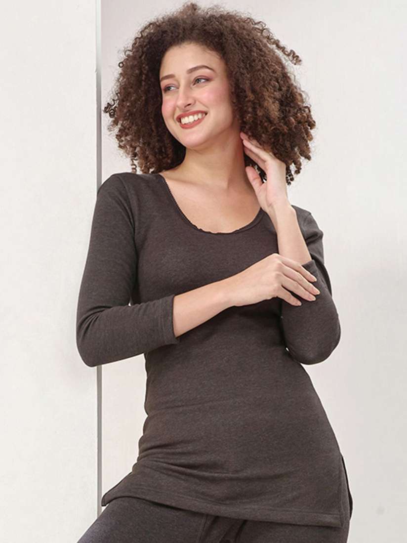 Women's fleece lined thermal top deals
