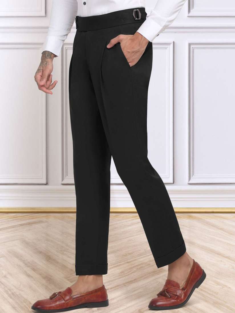 スーツ CULLNI/ Slim Flare Pintuck Gurkha Pants Snoly Men's Summer Retro Lightweight Linen Gurkha Trousers