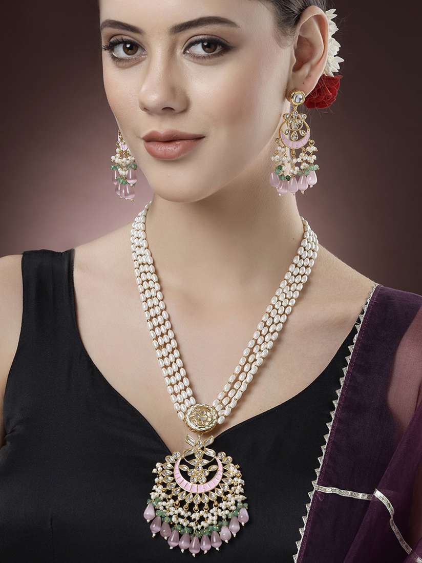 Buy KARATCART Gold Plated Crystal Pearl Rani Haar Jewellery Set Jewellery Set for Women 31166269 Myntra