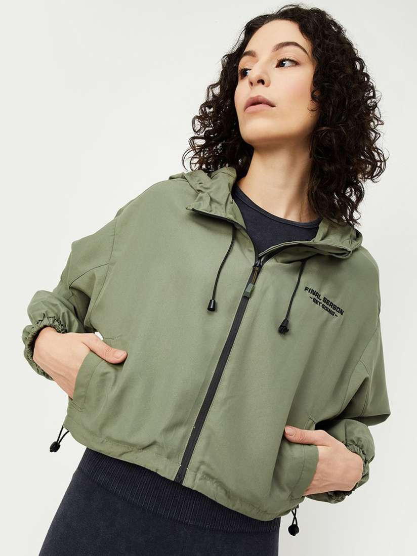 Buy max Women Hooded Solid Casual Open Front Jacket Jackets for Women 31172880 Myntra