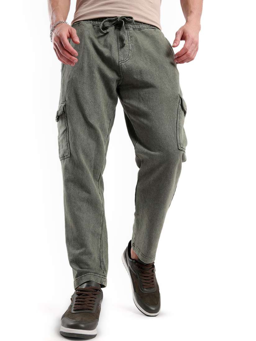Buy WROGN Classic Cotton Comfort Fit Cargo Trousers Trousers for Men 31169349 Myntra