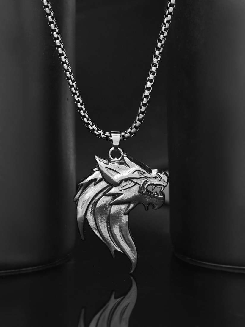 Buy Voylla Men Rhodium Plated Dragon Pendant With Chain Pendant for Men 30852263 Myntra