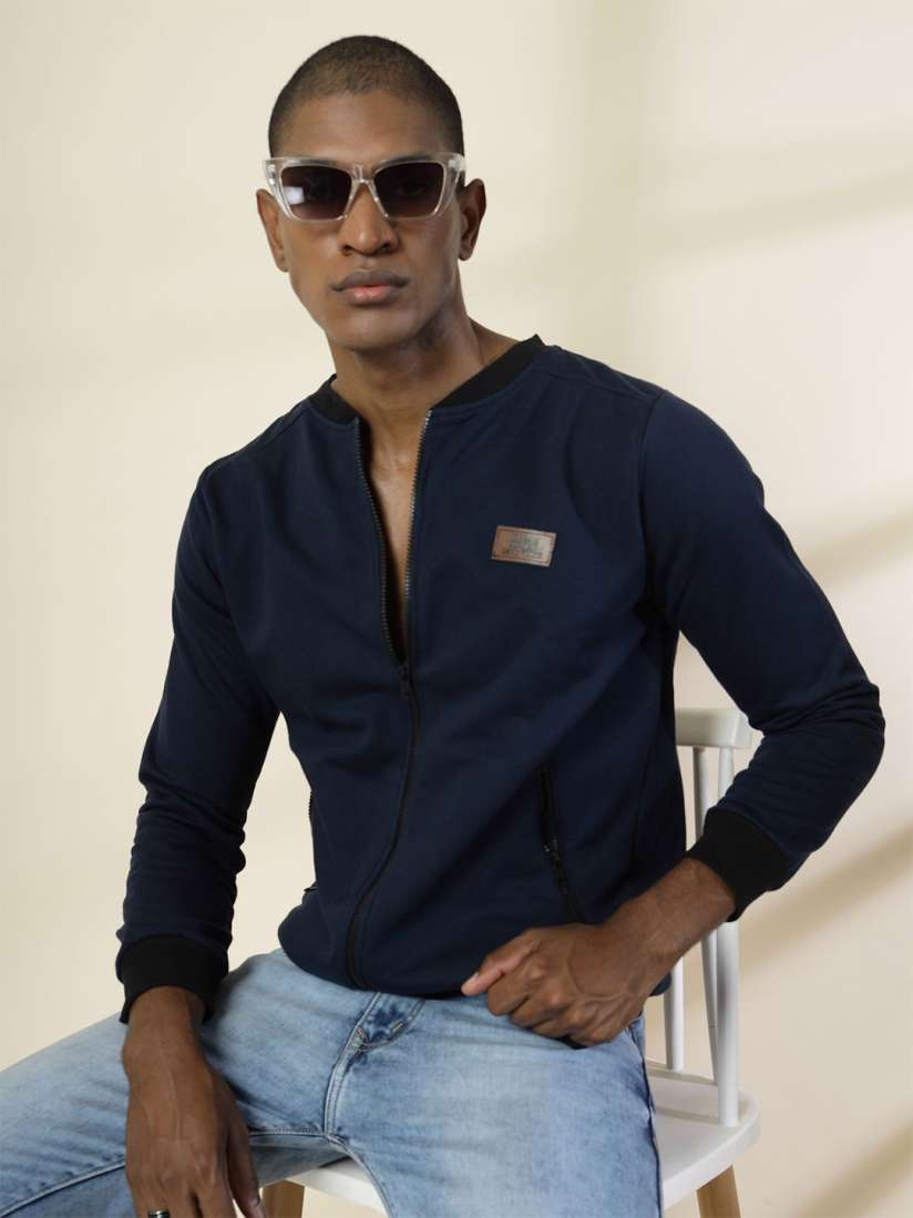 Mandarin collar sweatshirt outlet