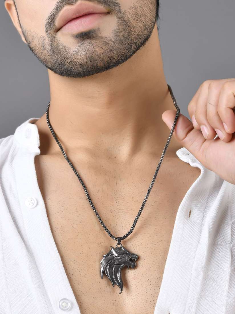 Buy Voylla Men Rhodium Plated Dragon Pendant With Chain Pendant for Men 30852263 Myntra