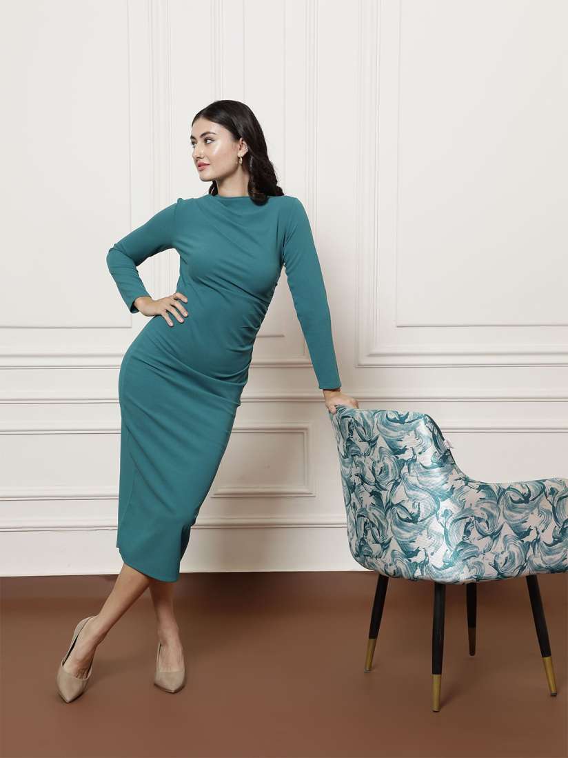 Buy Athena Immutable Women Solid Boat Neck Bodycon Dress Dresses for Women 30831996 Myntra