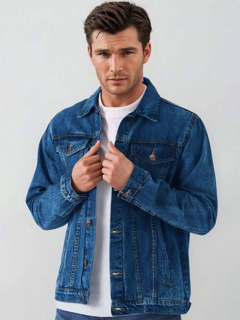 Buy Kotty Men Solid Denim Jacket Jackets for Men 30851025 Myntra