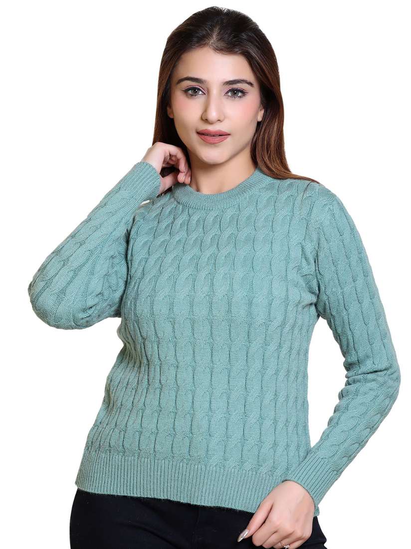 Buy LEZA Women Cable Knit Round Neck Pullover Sweater Sweaters for Women 30829017 Myntra
