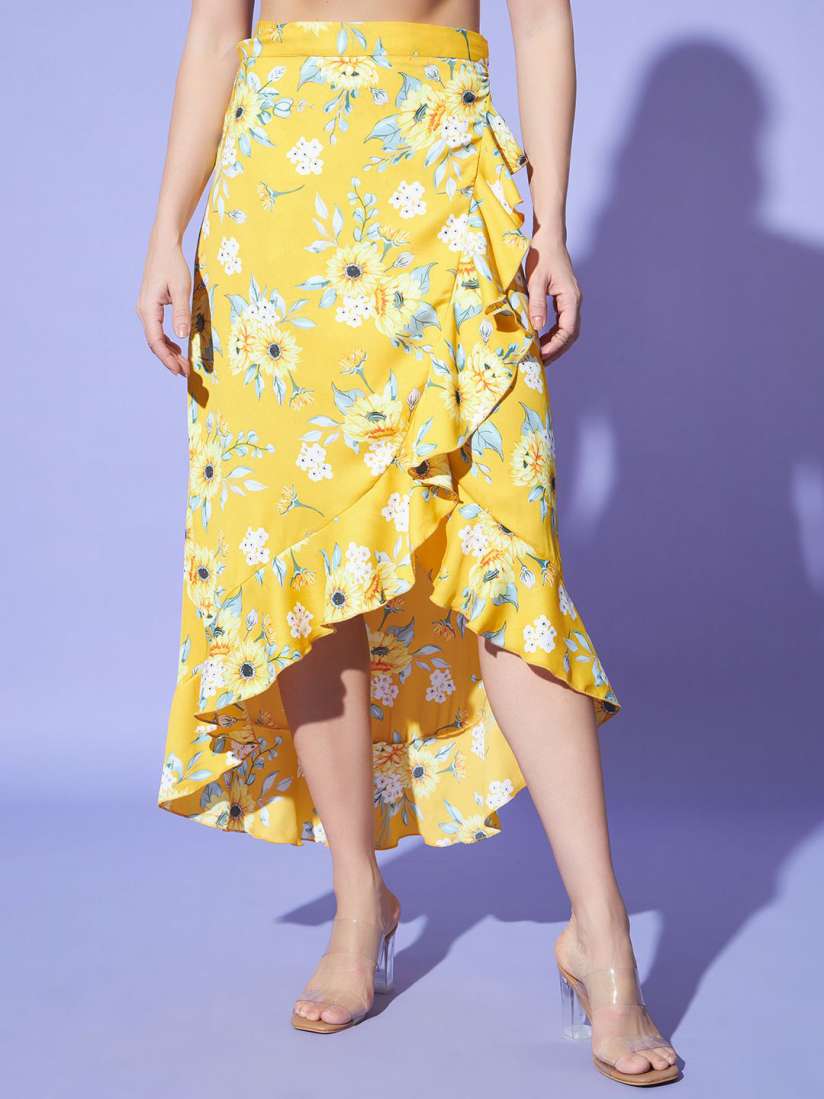 Buy Trend Arrest Floral Printed Wrap Skirt Skirts for Women 30860668 Myntra