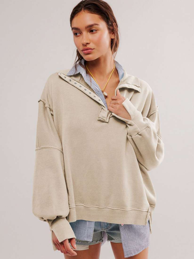 Buy JC Mode Women Solid Oversized Sweatshirt Sweatshirts for Women 30828320 Myntra