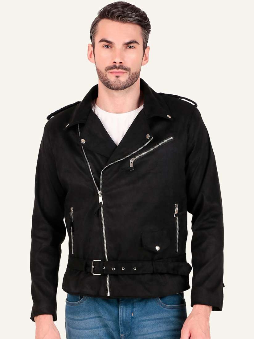 Buy Leather Retail Men Solid Biker Jacket Jackets for Men 30860921 Myntra
