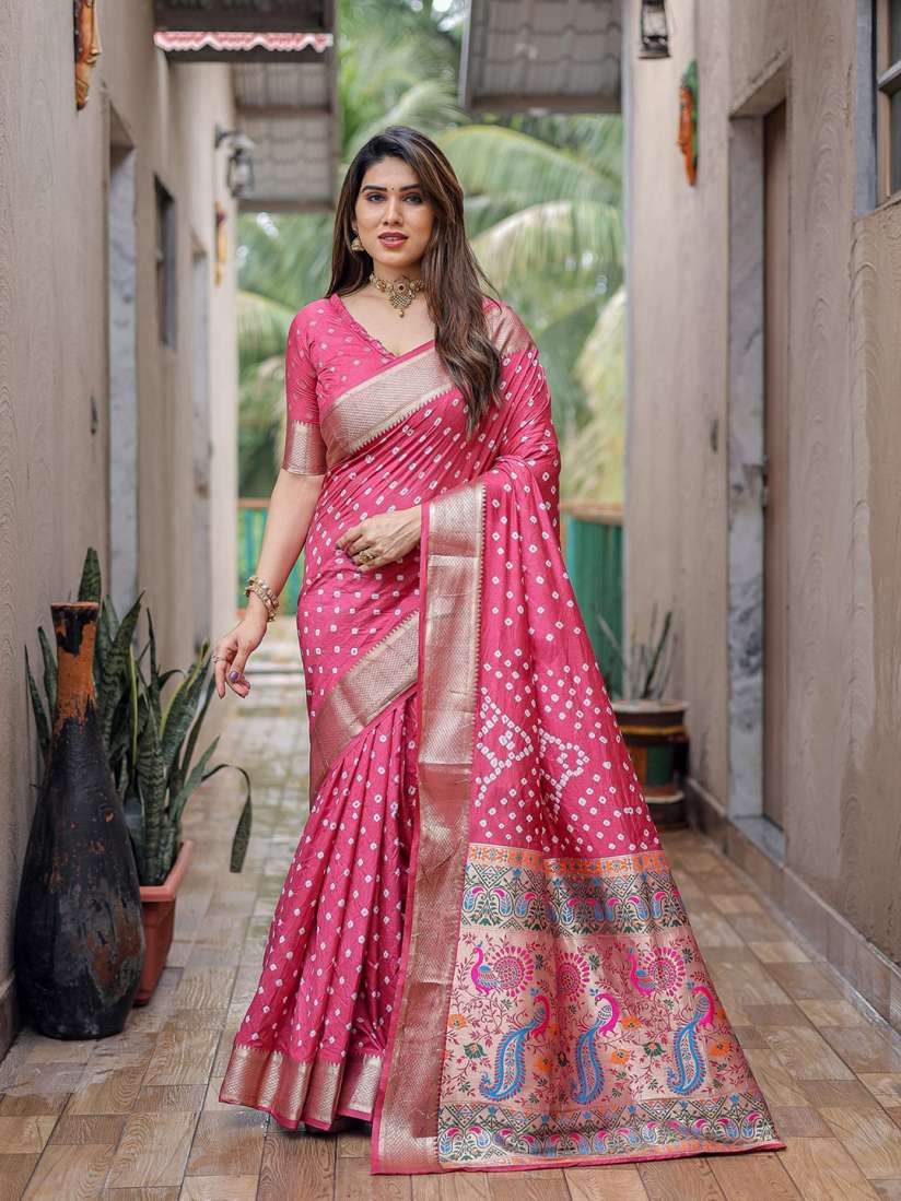 Buy Anaita Bandhani Pure Silk Bandhani Saree Sarees for Women 30848503 Myntra