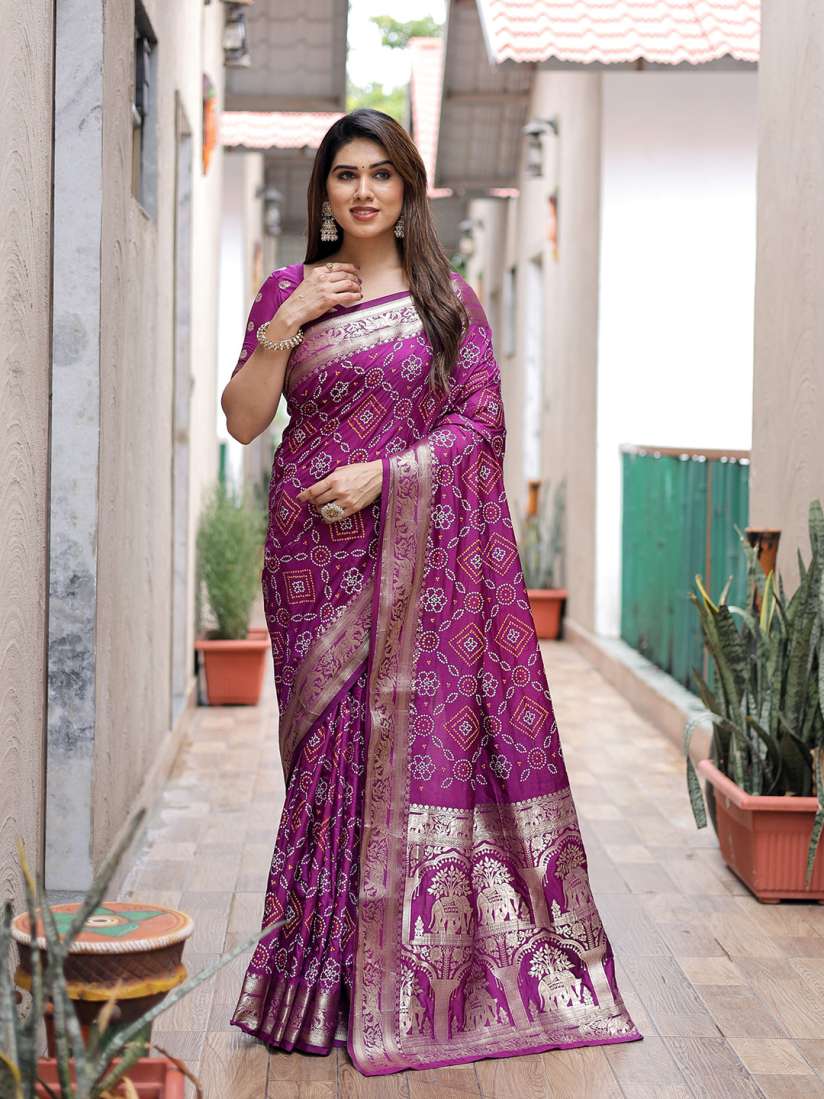 Pure silk bandhani sarees deals