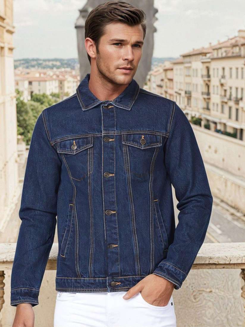 Buy Kotty Men Solid Denim Jacket Jackets for Men 30851030 Myntra