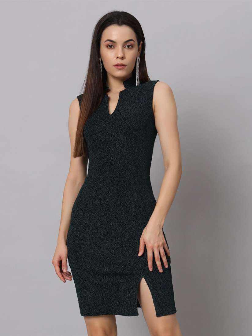 Mandarin collar bodycon dress top