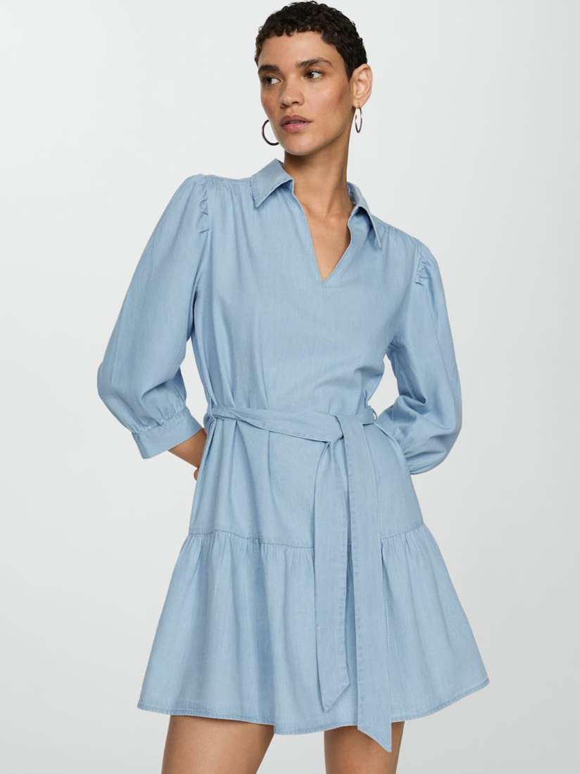 Chambray a line dress hot sale