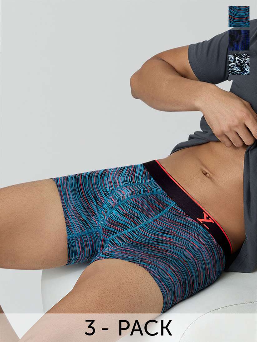 Buy XYXX Men Flux IntelliSoft Pack of 3 Printed Micro Modal Trunks XYTRNK3PCKN538 Trunk for Men 19354250 Myntra