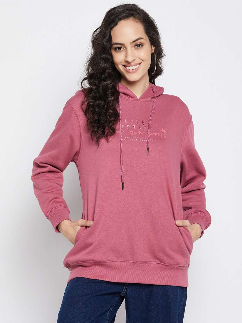 Buy Madame Women Maroon Sweatshirt Sweatshirts for Women 20240172 Myntra