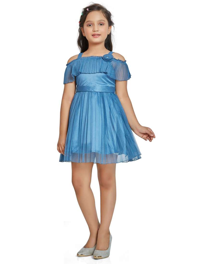 Buy Peppermint Teal Net Dress Dresses for Girls 20240968 Myntra