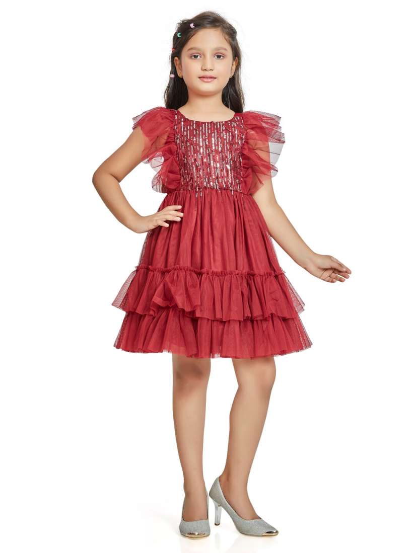 Buy Peppermint Maroon Lace Dress Dresses for Girls 20240972 Myntra