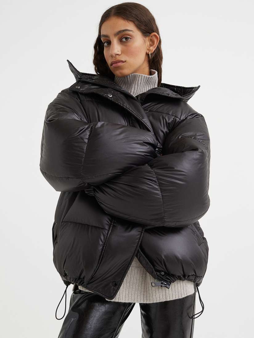 Ladies oversized puffer jacket best sale